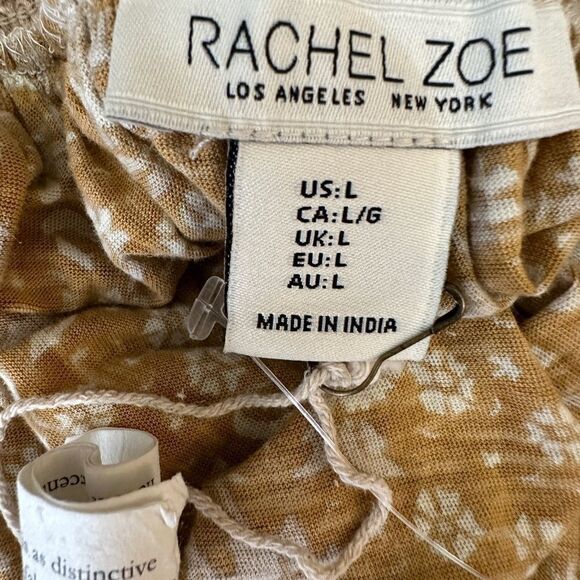 Rachel Zoe Tunic Boho Yellow Mustard Embroidery Balloon Sleeve Cotton Size L - Picture 10 of 11